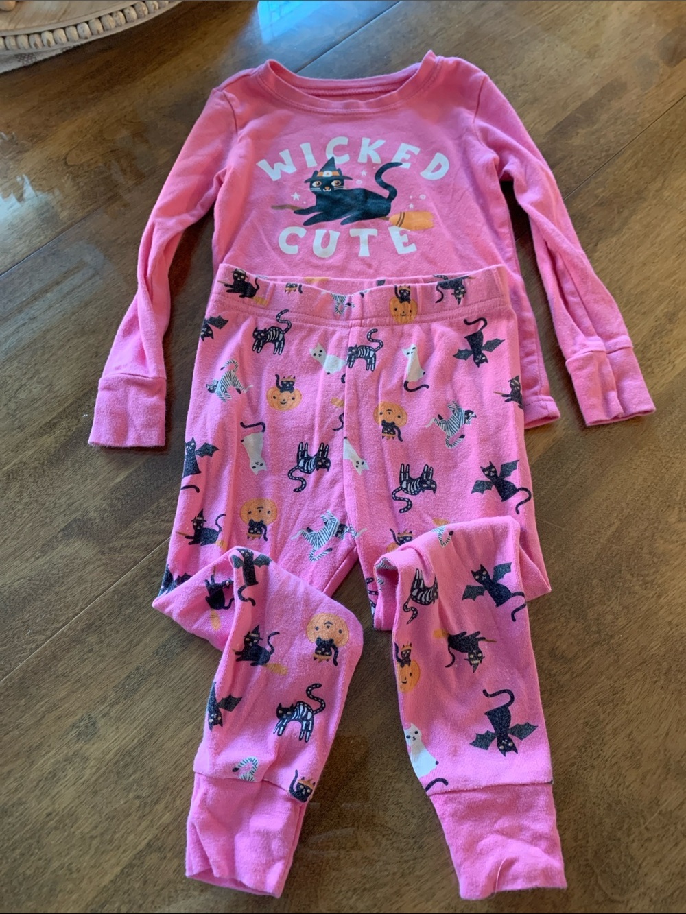 Old Navy Pink 'Wicked Cute' Girls Halloween Pajama Set